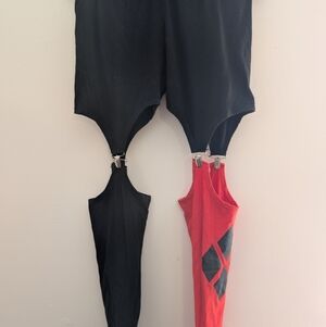 Black and Red Harley Quinn Garter Leggings